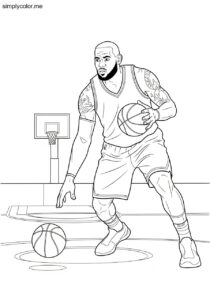 LeBron James coloring page for basketball fans and kids LeBron James coloring page for basketball fans and kids