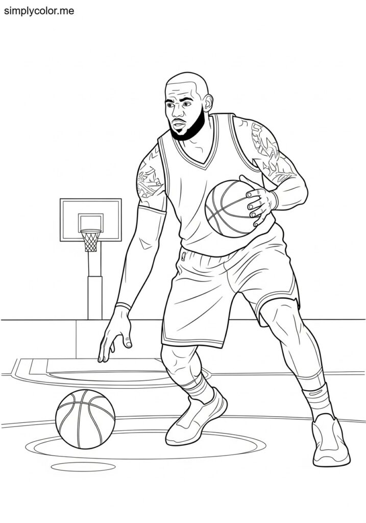 LeBron James coloring page for basketball fans and kids