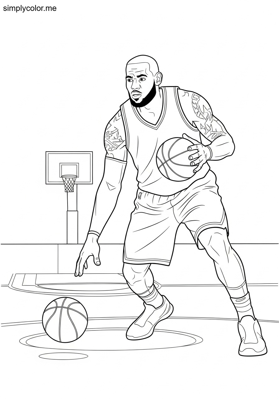 LeBron James coloring page for basketball fans and kids