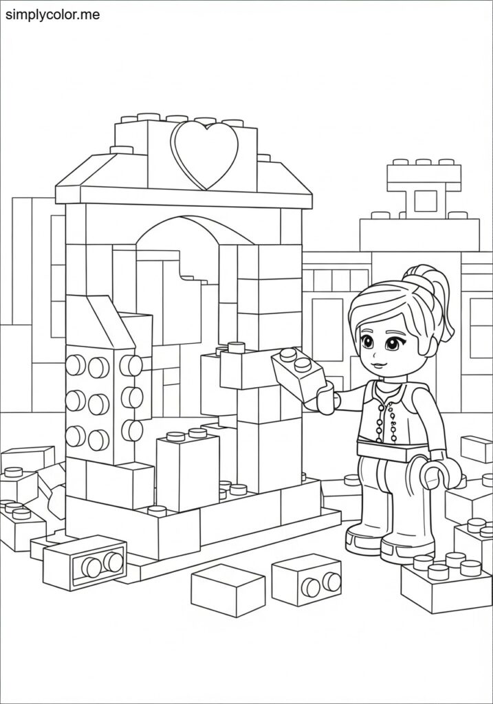 Lego Friends coloring page Heartlake City building adventure