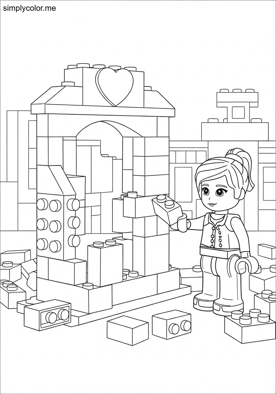 Lego Friends coloring page Heartlake City building adventure
