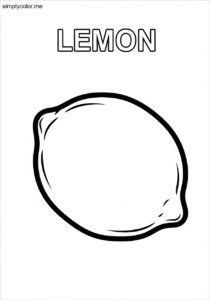 Lemon coloring page printable for fruit and summer art