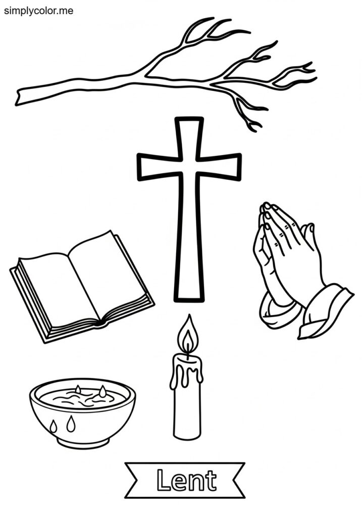 Lent coloring page christian season of reflection and prayer