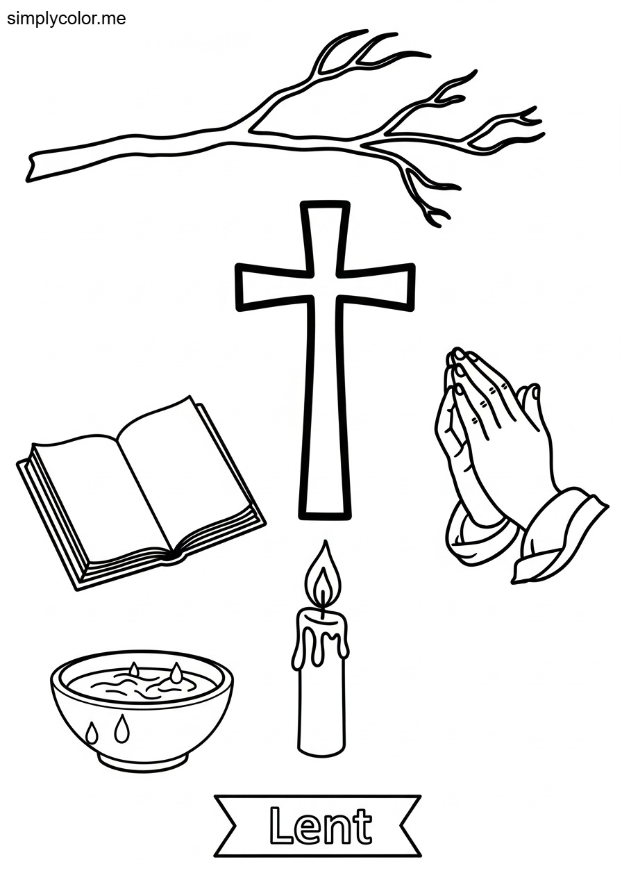 Lent coloring page christian season of reflection and prayer