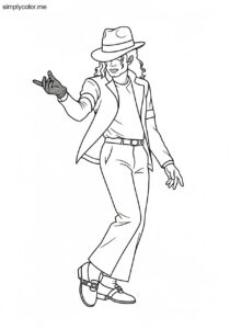 Michael Jackson coloring page printable for music fans