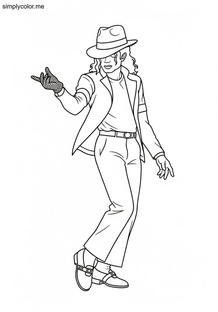 Michael Jackson coloring page printable for music fans