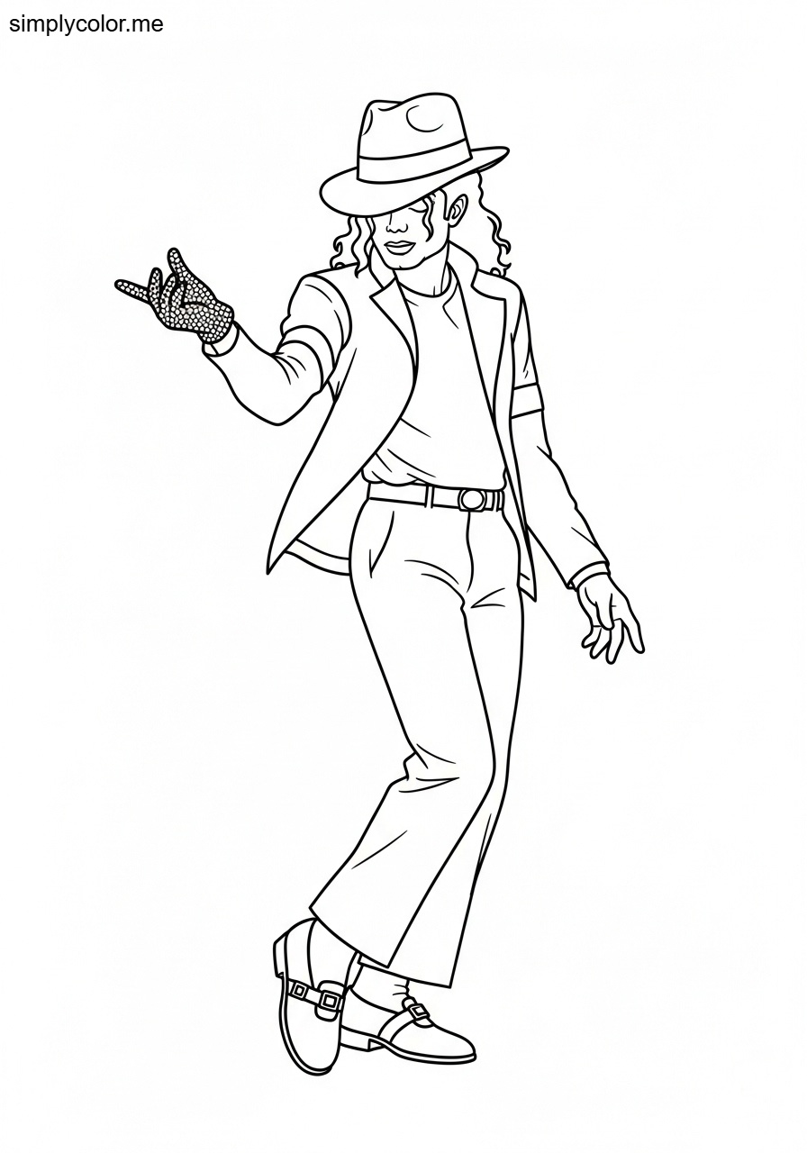 Michael Jackson coloring page printable for music fans