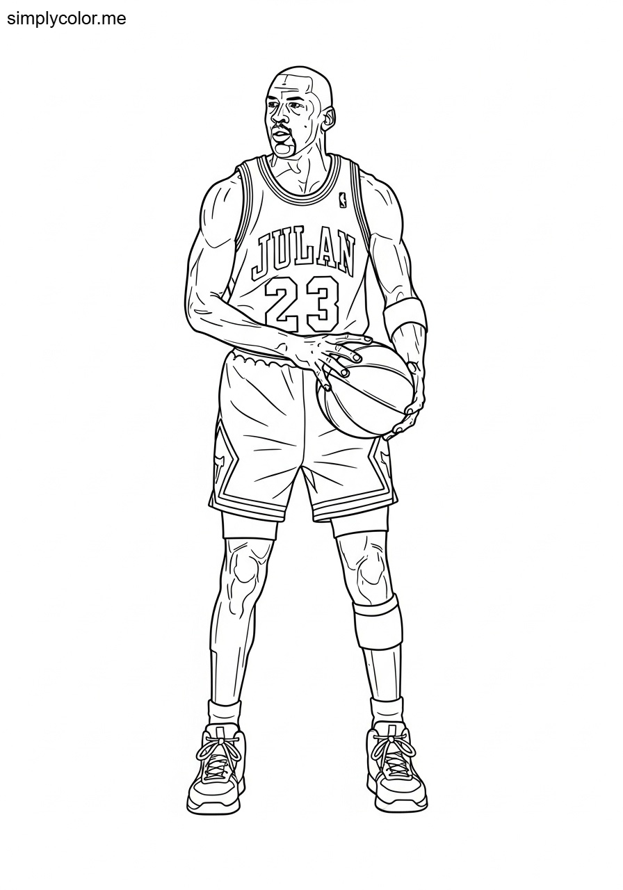 Michael Jordan color page printable for basketball fans