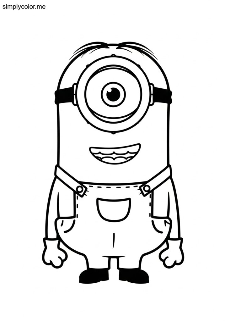 Minions coloring page printable Despicable Me banana loving character