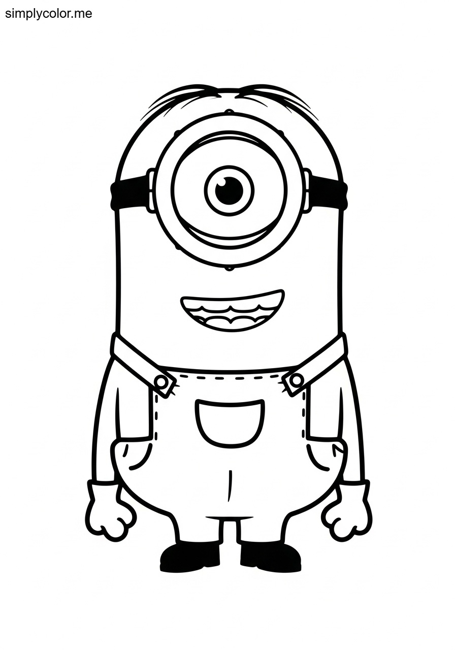 Minions coloring page printable Despicable Me banana loving character