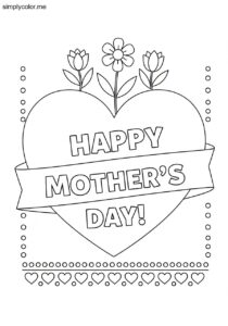 Mothers Day coloring page free appreciation card for mom
