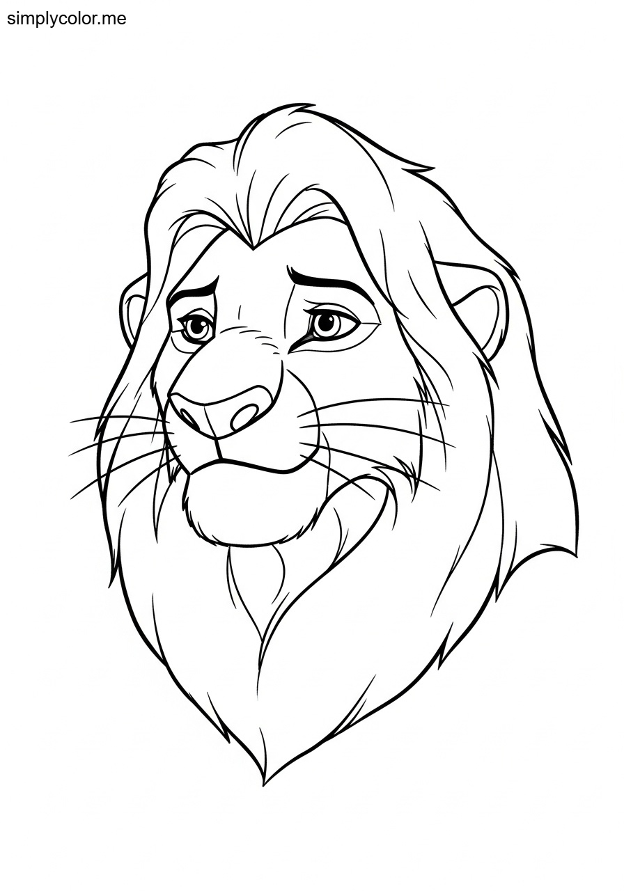 Mufasa coloring page from The Lion King movie to color