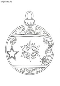 Ornament coloring page for Christmas and winter crafts