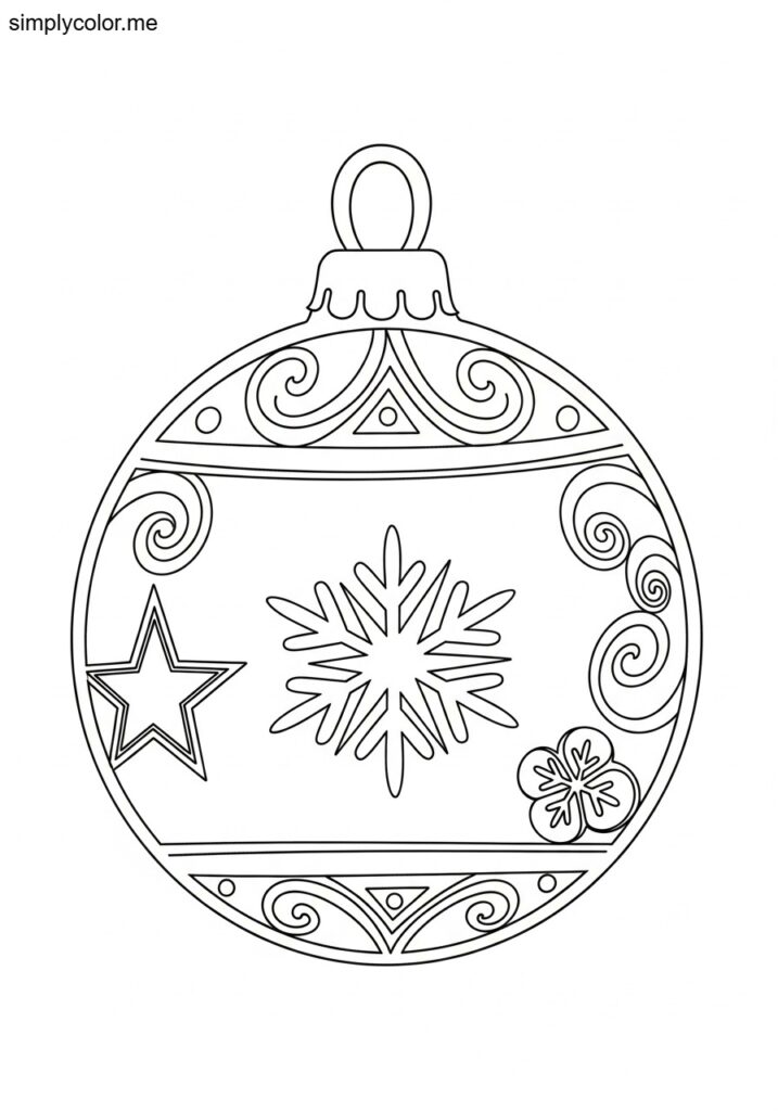 Ornament coloring page for Christmas and winter crafts