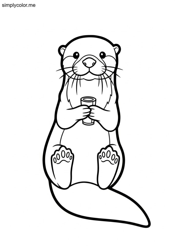 Otter coloring page printable for cute animal lovers