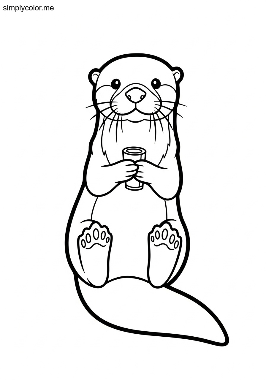 Otter coloring page printable for cute animal lovers
