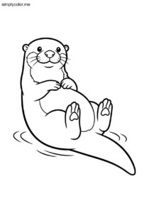 Otter coloring page printable for kids