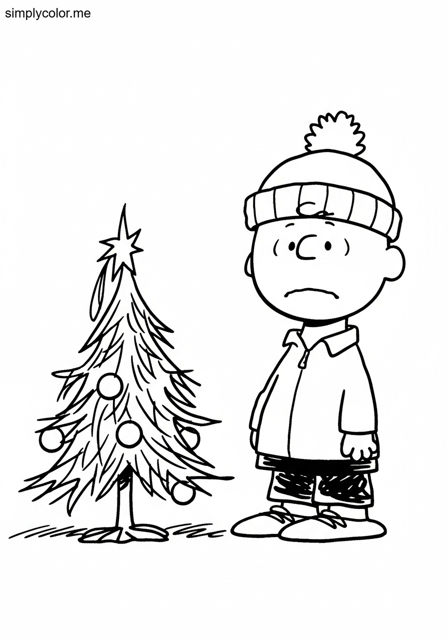 Peanuts christmas coloring page Charlie Brown holiday special