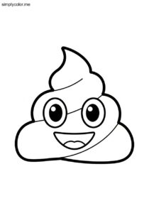 Poop emoji coloring page funny bathroom humor for kid