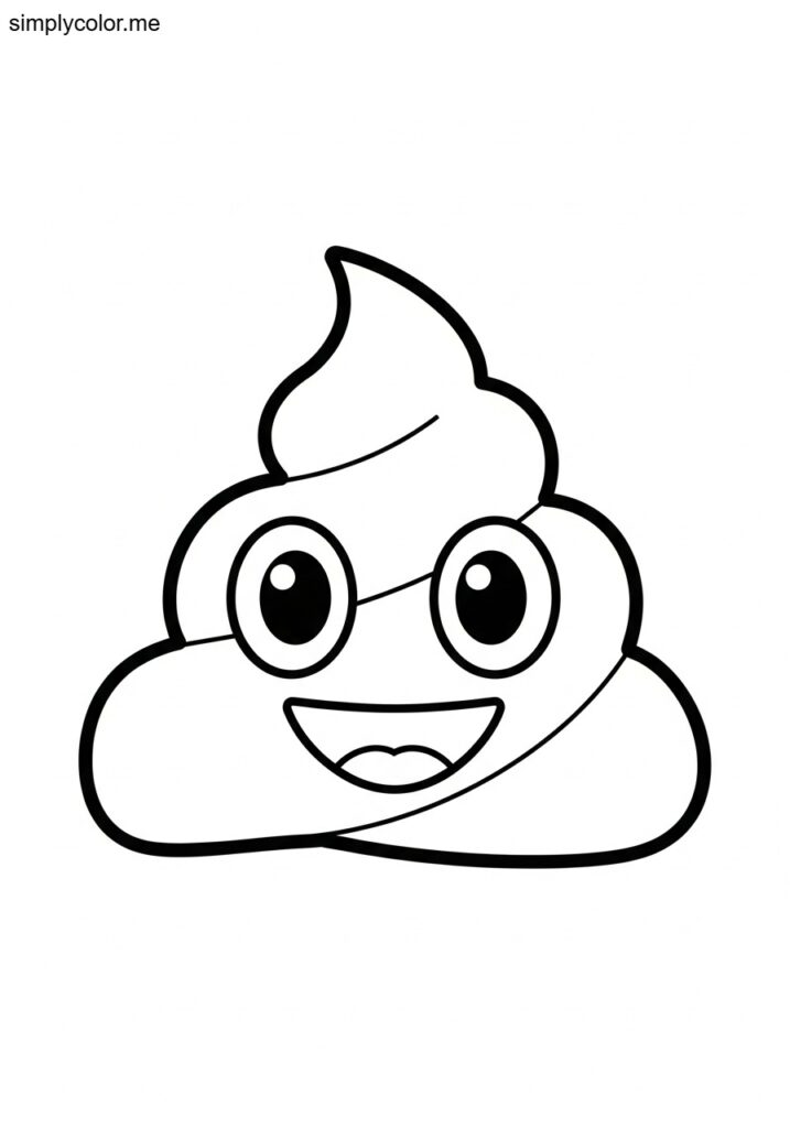 Poop emoji coloring page funny bathroom humor for kid