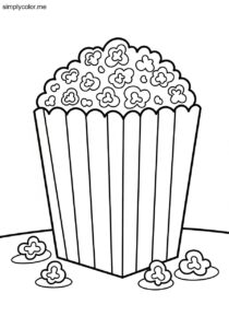 Popcorn coloring page printable for movie and snack art Popcorn coloring page printable for movie and snack art