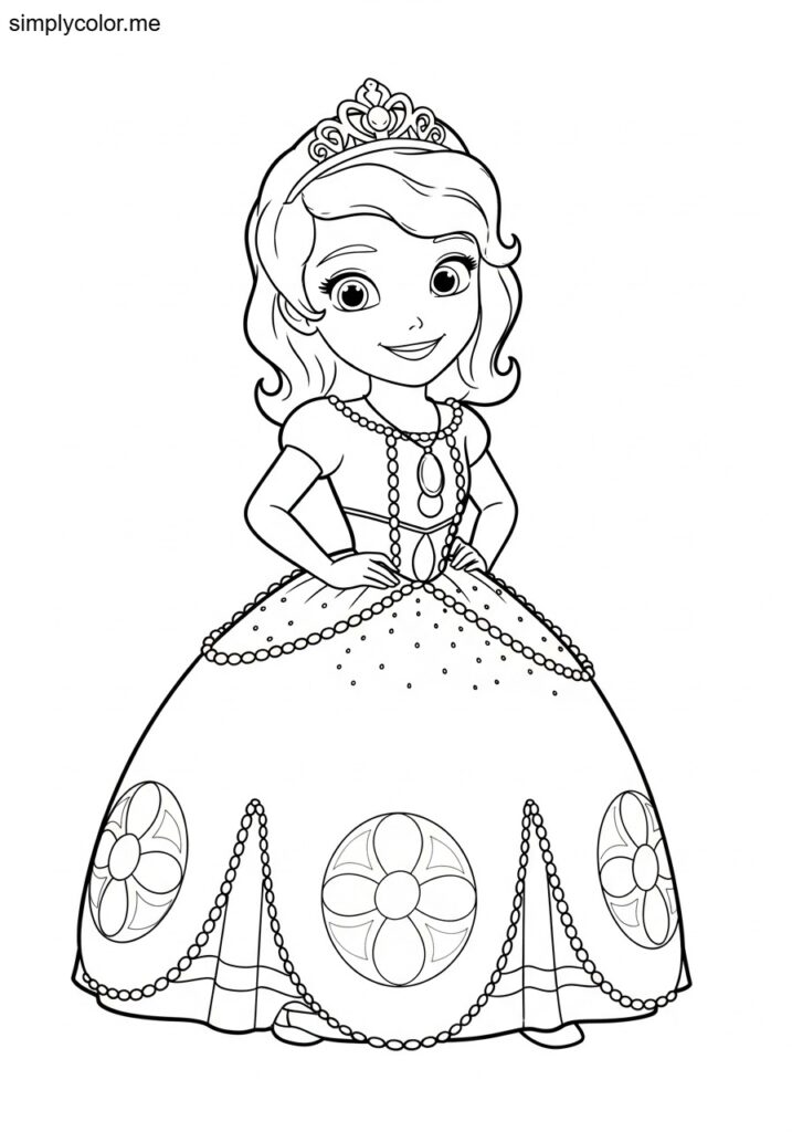 Princess Sofia coloring page printable for Disney fans