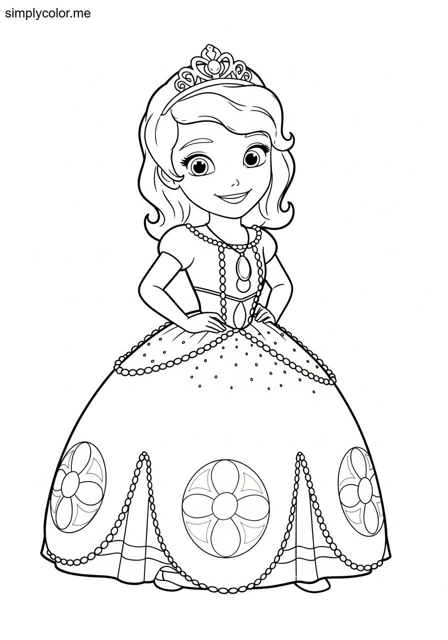 Princess Sofia coloring page printable for Disney fans