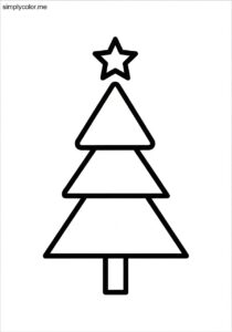 Printable christmas tree coloring page holiday decoration design