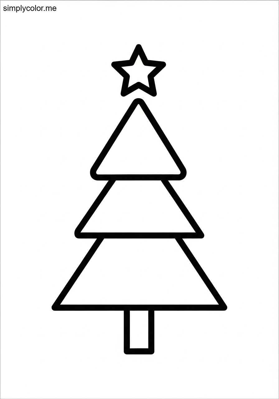 Printable christmas tree coloring page holiday decoration design