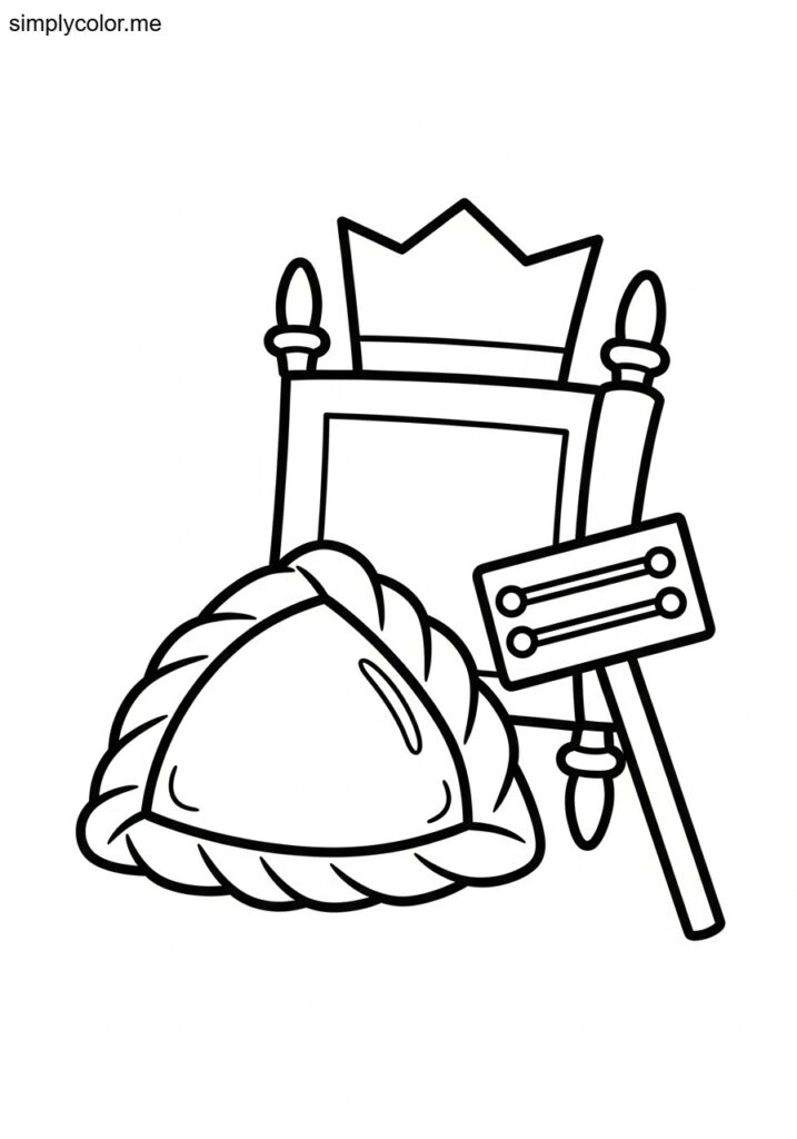 Purim coloring page printable for Jewish holiday crafts