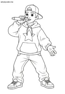 Rapper coloring page printable for music fans Rapper coloring page printable for music fans