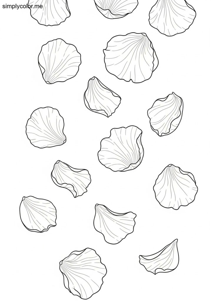 Rose color page romantic flower petal design