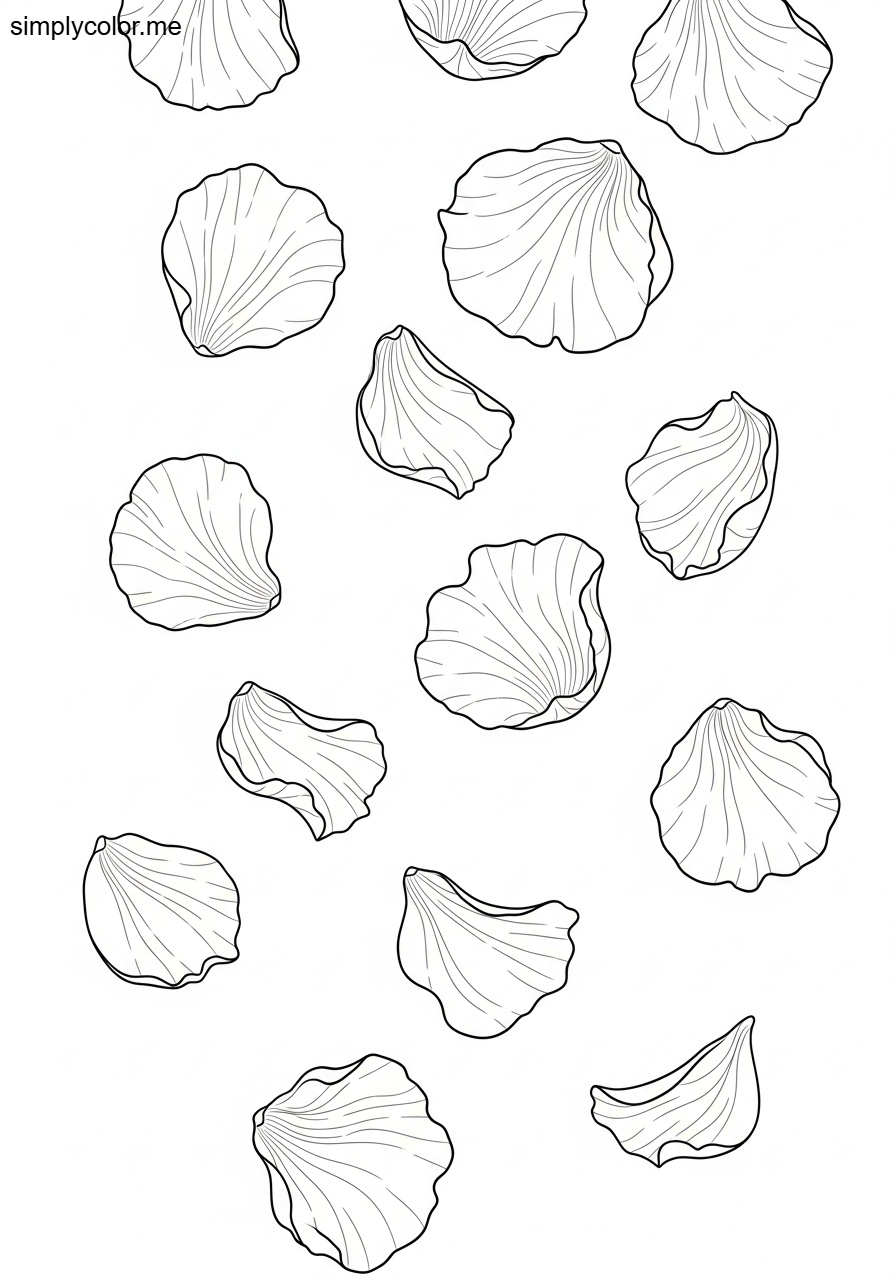 Rose color page romantic flower petal design
