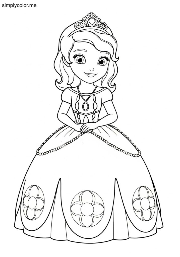 Sofia coloring page printable for Disney princess fans