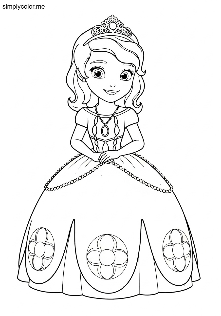 Sofia coloring page printable for Disney princess fans