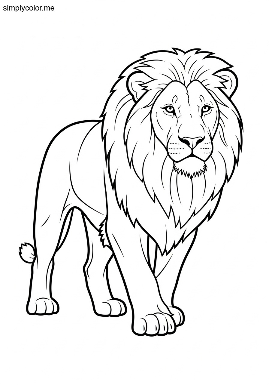 Lion coloring page for kids