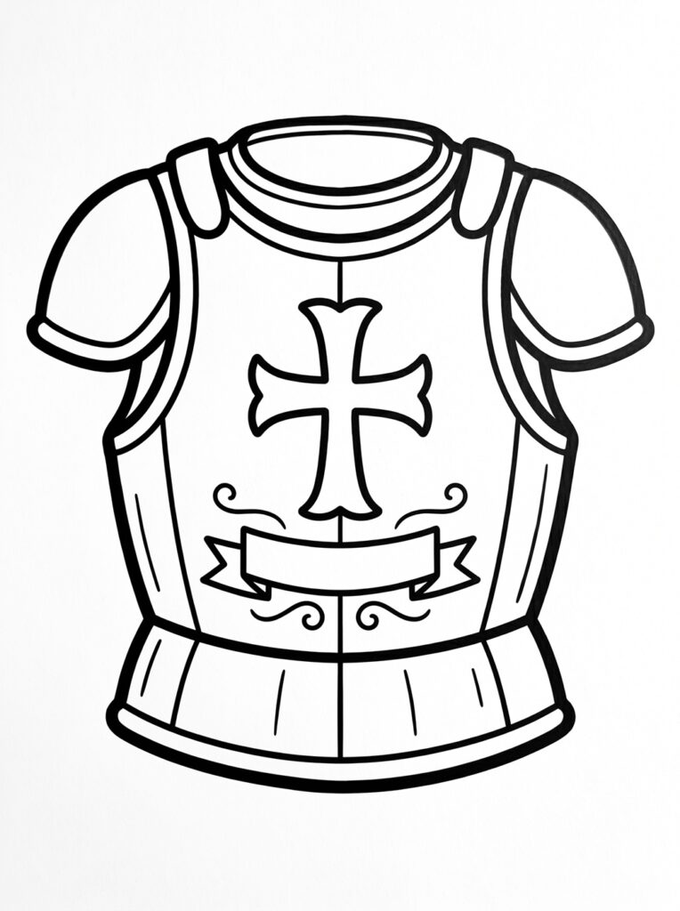 Breastplate of righteousness coloring page