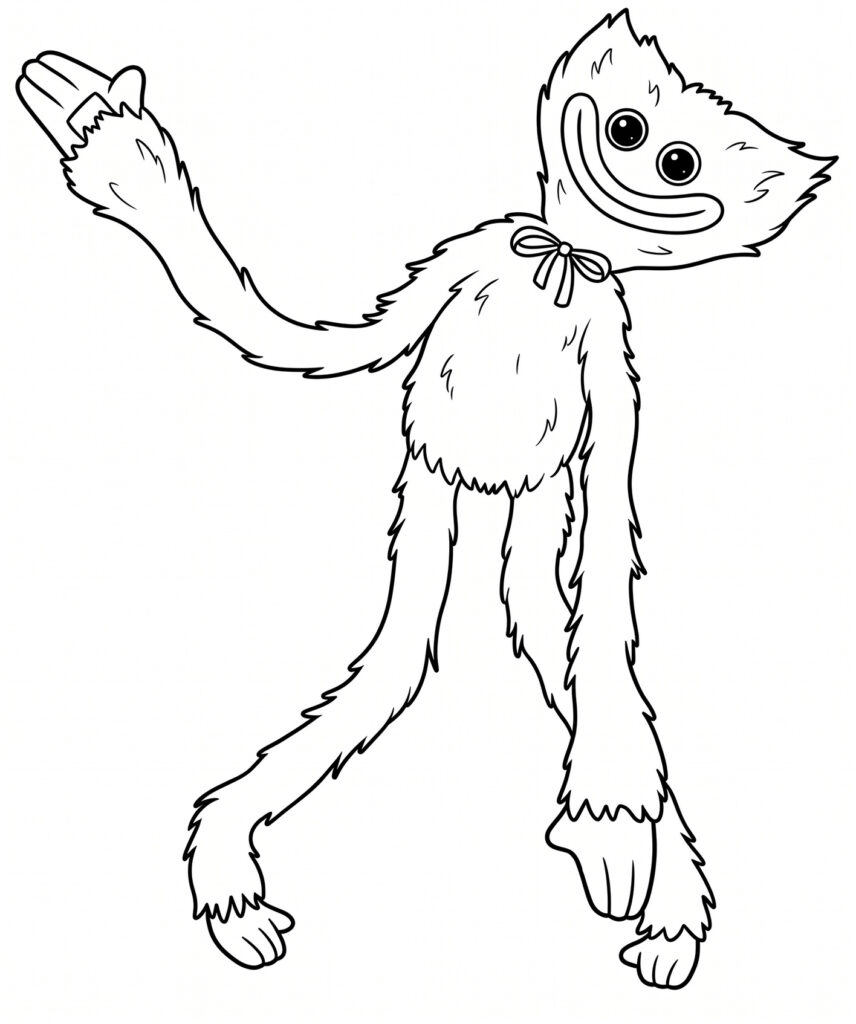 Friendly Huggy Wuggy coloring sheet