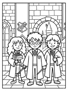 Harry Potter and friends coloring page