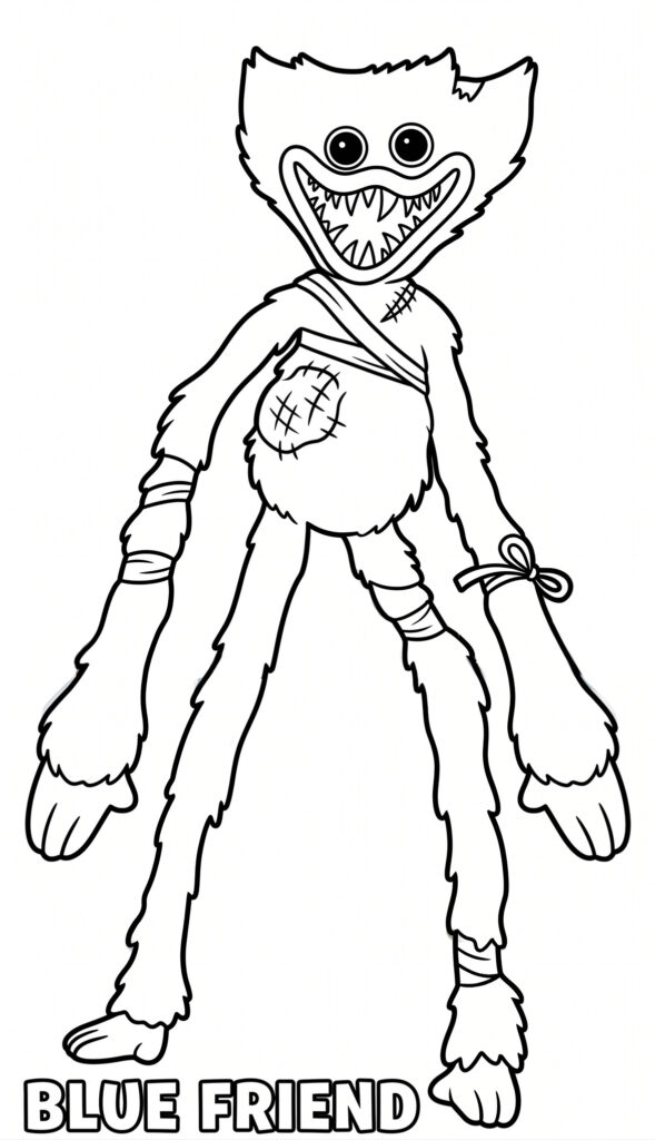Scary Huggy Wuggy  coloring sheet