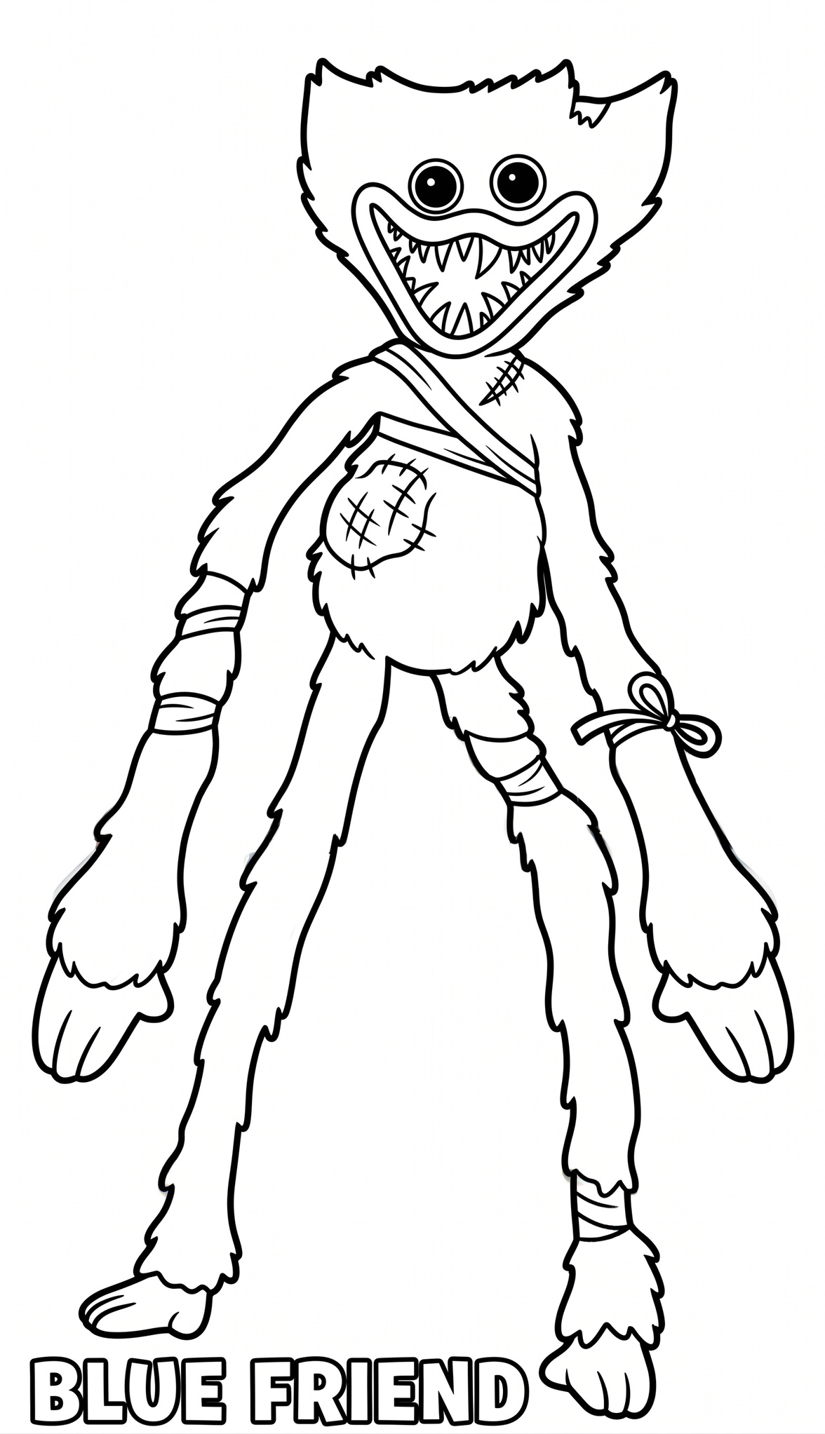 Scary Huggy Wuggy coloring sheet